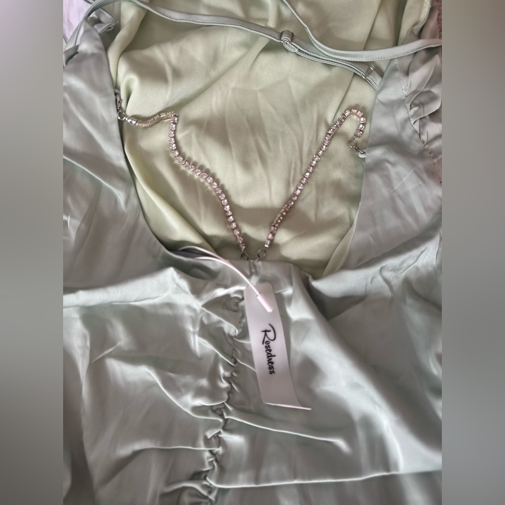 Rosedress NWT Size Small, mint green, skinny strap open back mini w/back detail - Picture 9 of 14